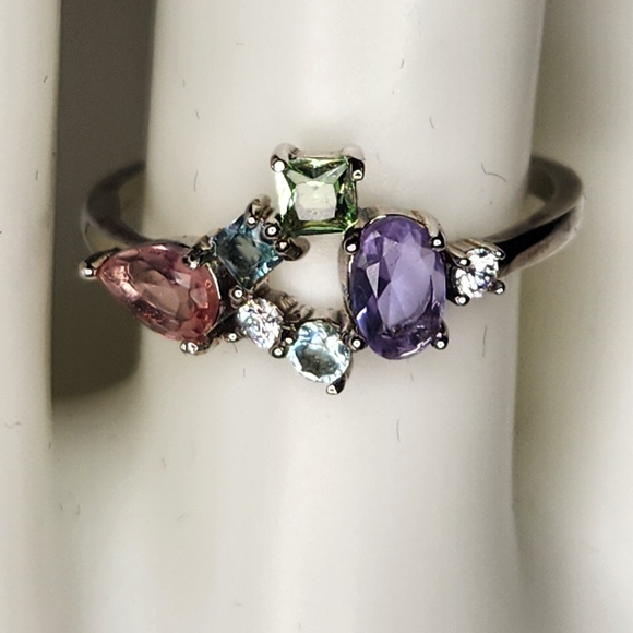 🍒 Sterling Silver S925 Easter Pastel Ring Sz.9 - Picture 1 of 2